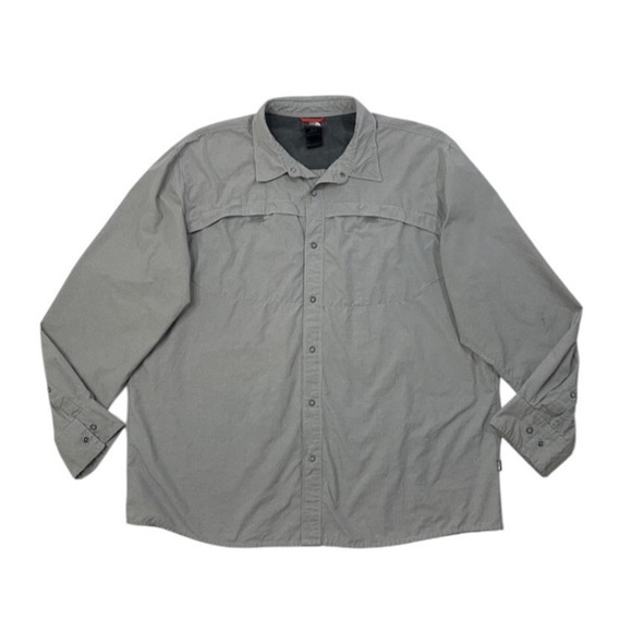 The North Face Shirt Mens XL Grey Performance Button Up Hiking Fishing Outdoor - Picture 1 of 11